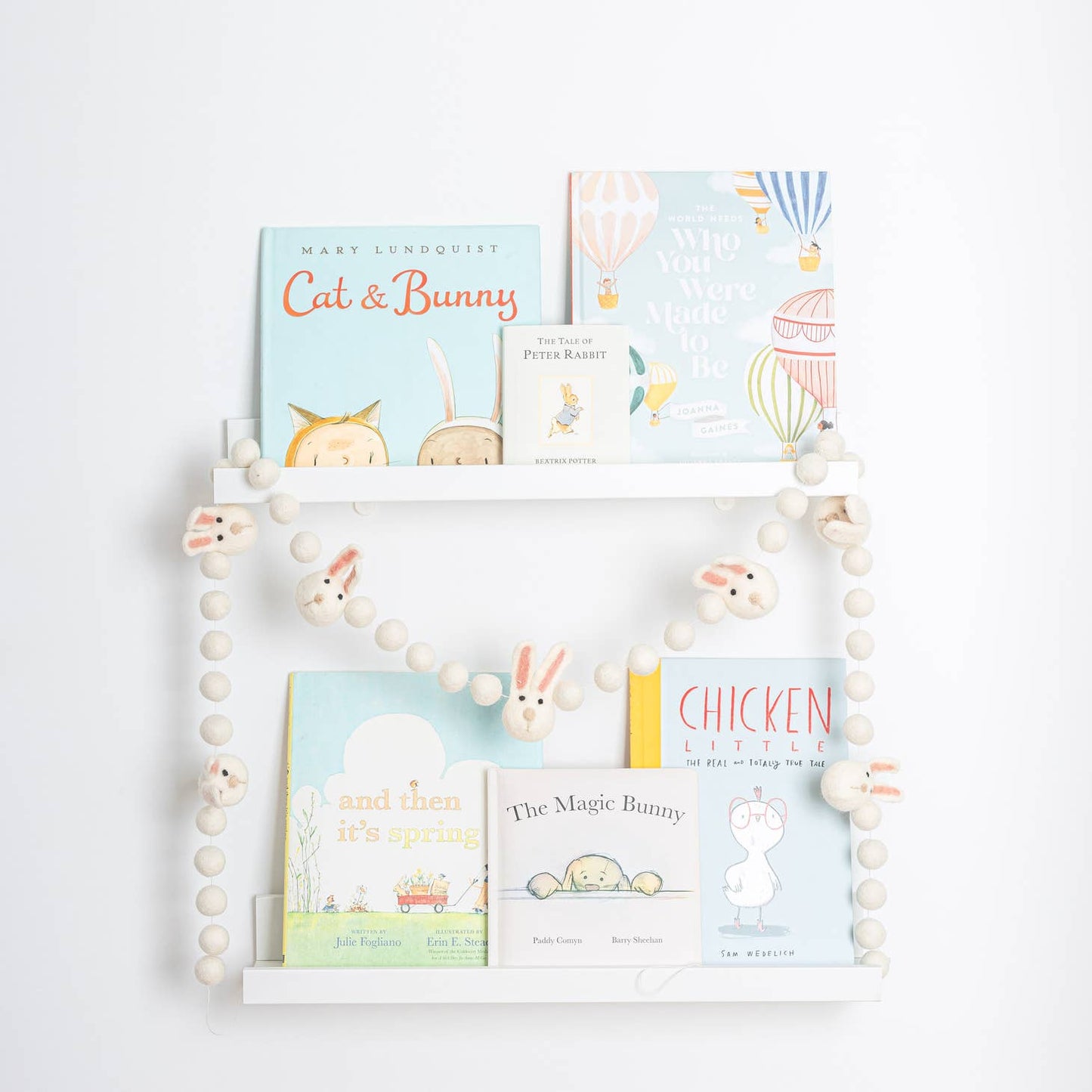 Felt White Easter Bunny Felt Garland