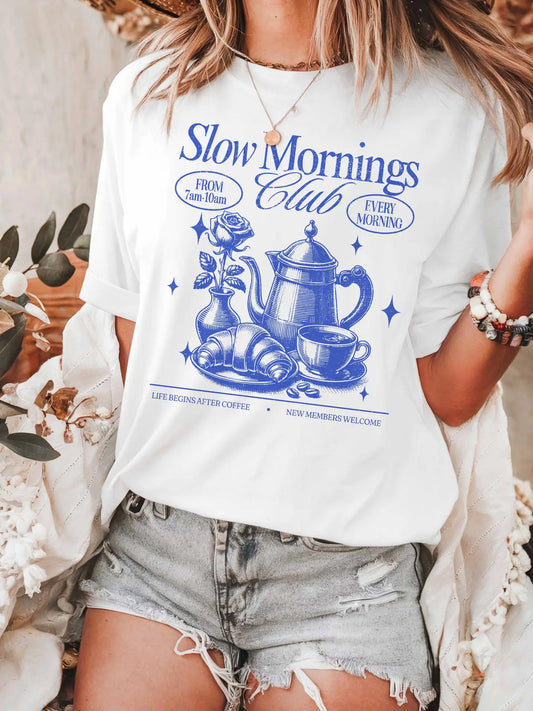 Slow Mornings Club Oversized Tee