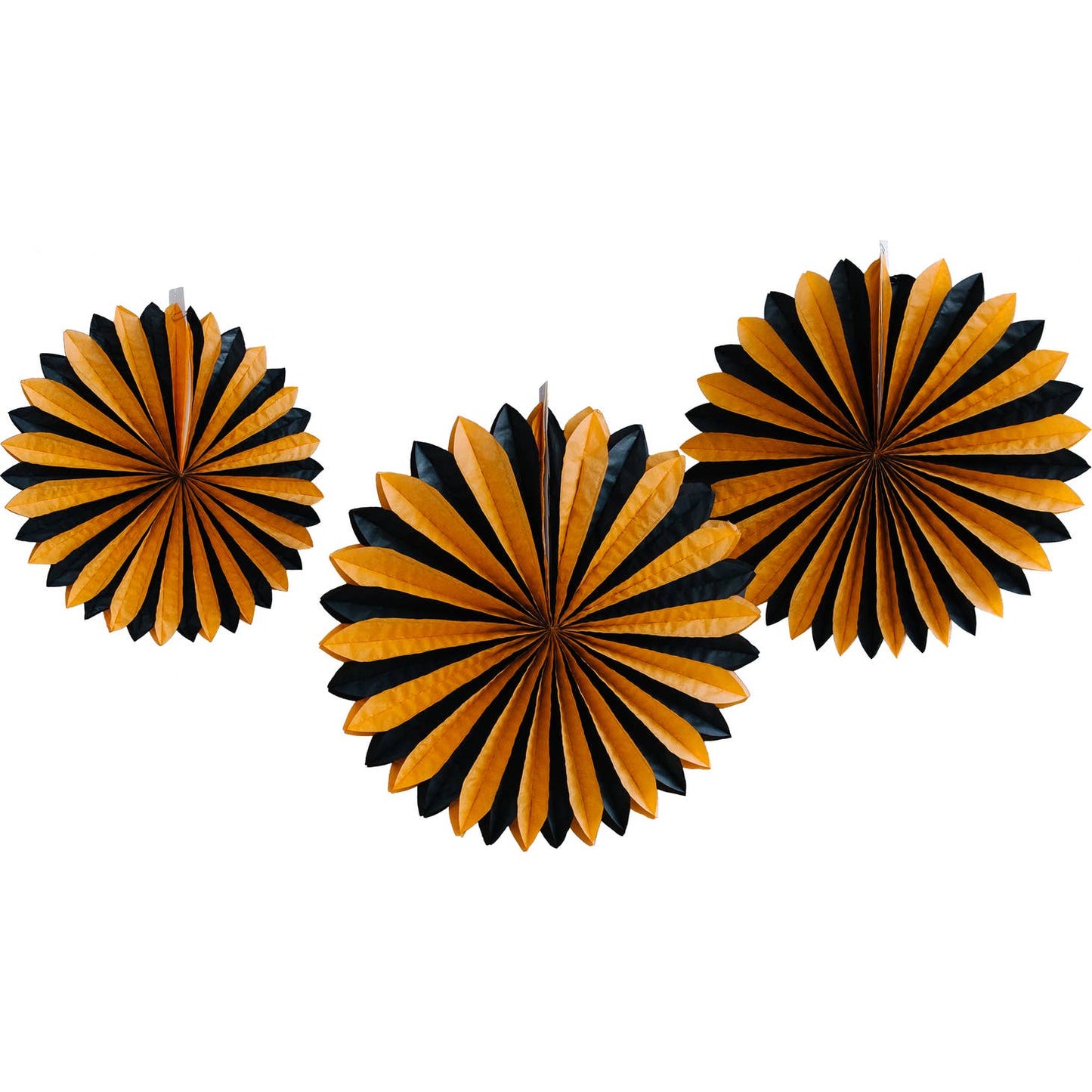 Vintage Halloween Black and Orange Oversized Tissue Fans