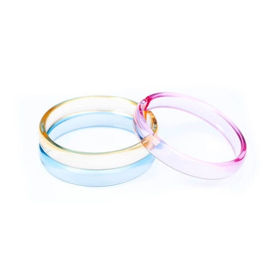 Clear Pink/Blue/Yellow Bangle Set - Favorite Little Things Co