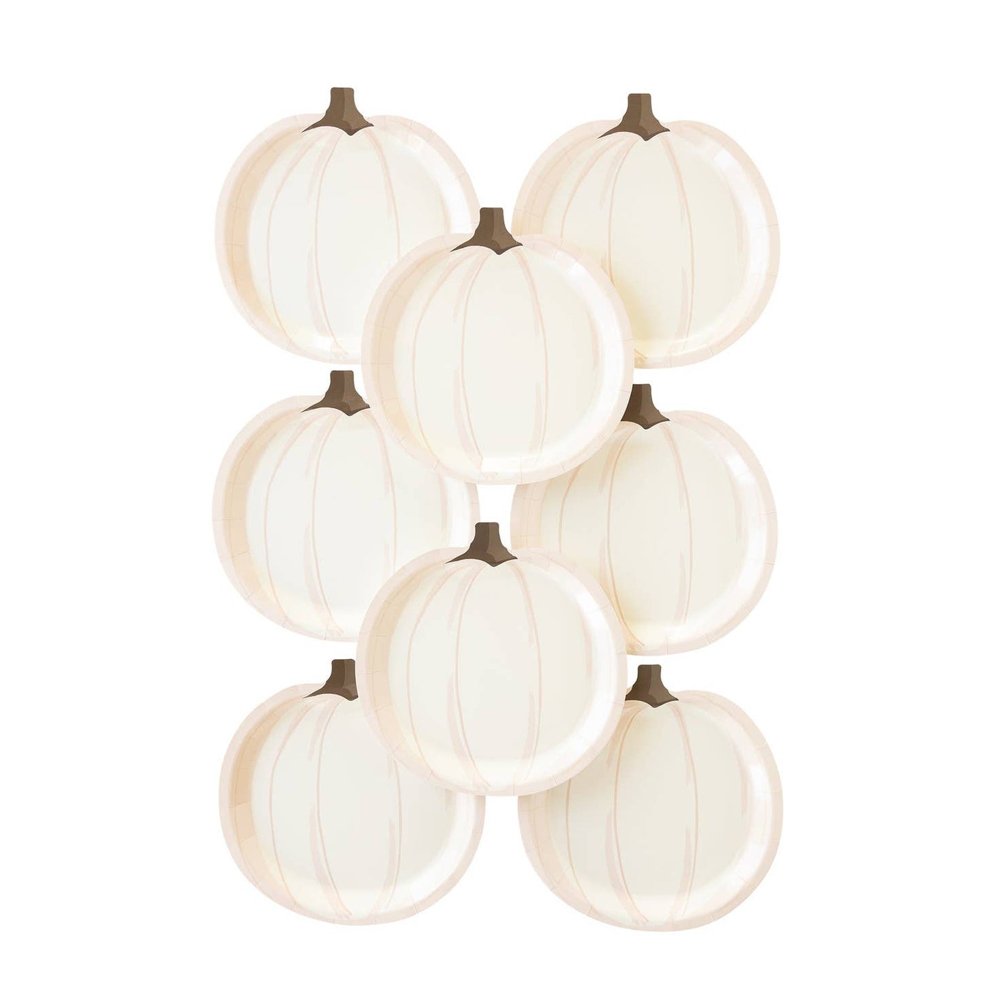 White Pumpkin Shaped Paper Plates