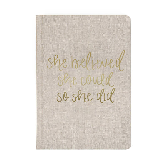 She Believed She Could Fabric Journal - Favorite Little Things