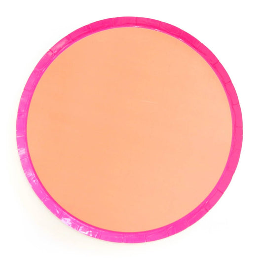 Pink and Coral Color Blocked Paper Plates