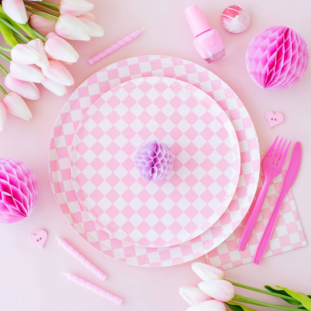 Check It! Tickle Me Pink Plates - 2 Size Options - Favorite Little Things Co