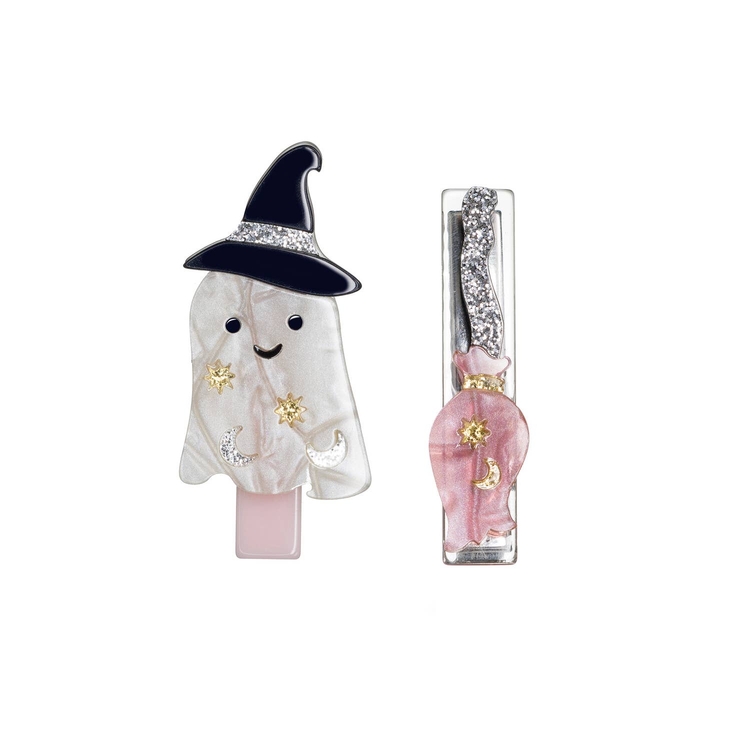 Ghost Gold & Broom Pearlized Alligator Clips - Favorite Little Things Co