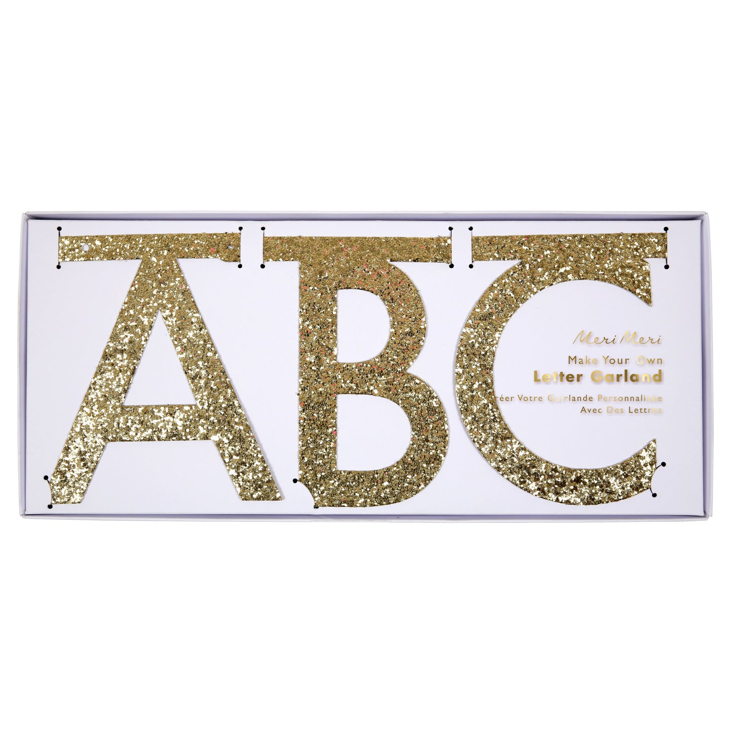 Gold Glitter Letter Garland Banner Kit - Favorite Little Things Co