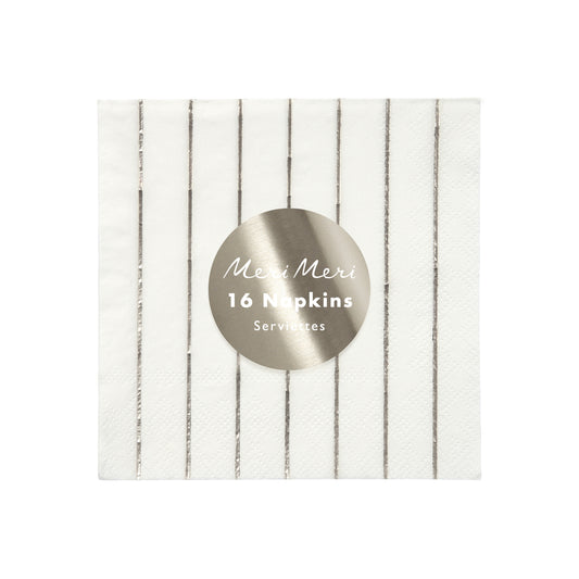 Silver Stripe Cocktail Napkins - Favorite Little Things