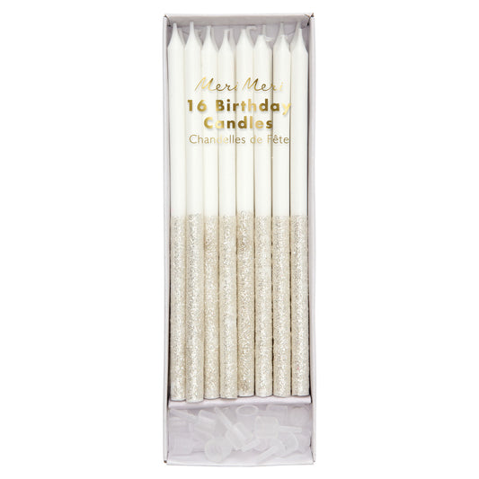 Silver Glitter Dipped Candles - Favorite Little Things