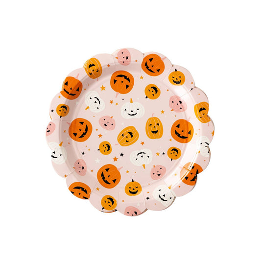 Hey Pumpkin Scattered Pumpkins Paper Plates