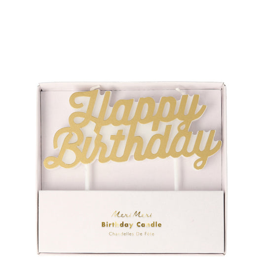 Gold Happy Birthday Candle - Favorite Little Things Co