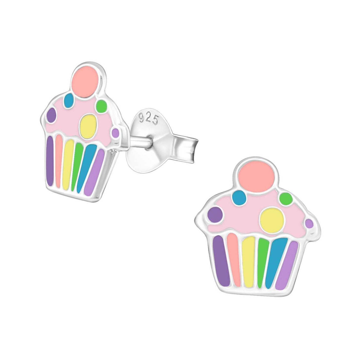 Rainbow Cupcake Stud Earrings