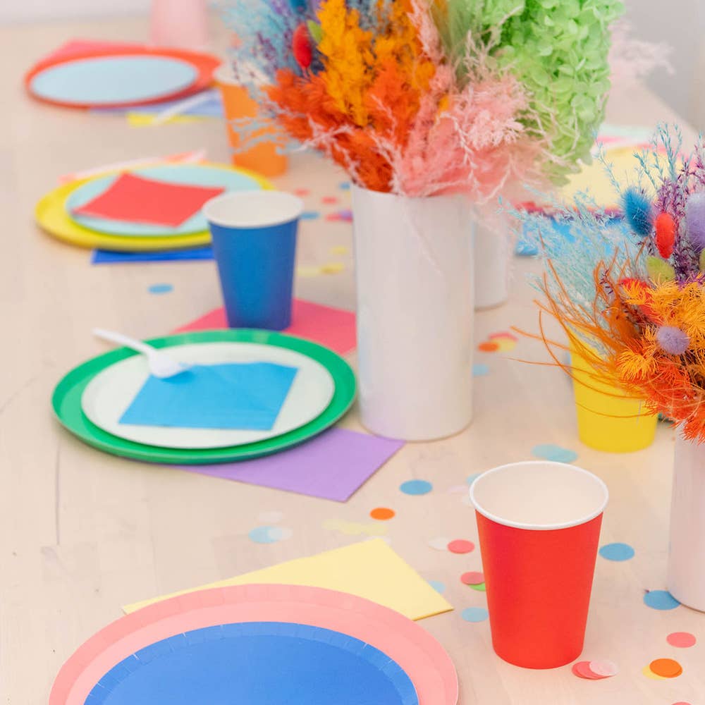 Vibrant and eco-friendly Shade Collection Paper Dinner Plates in a refreshing grass color - Favorite Little Things