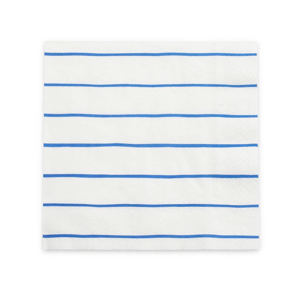 Frenchie Striped Cobalt Large Napkins - Favorite Little Things Co