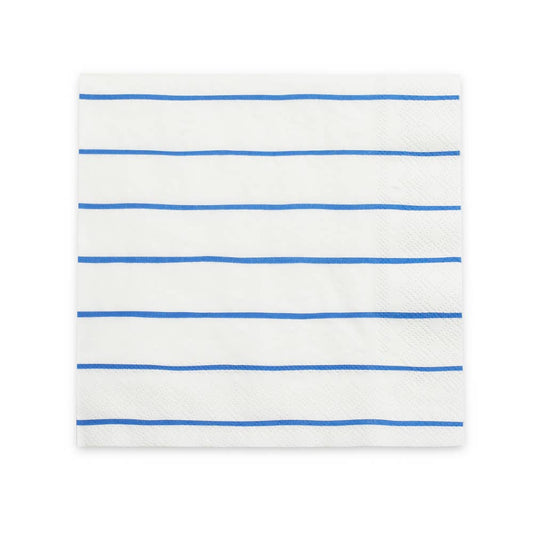 Frenchie Striped Cobalt Large Napkins - Favorite Little Things Co