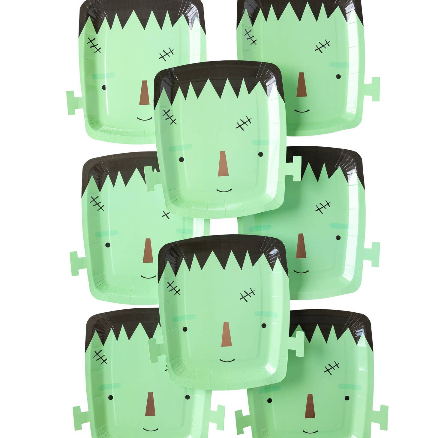 Frank & Mummy Frankenstein Shaped Paper Plates - Favorite Little Things Co