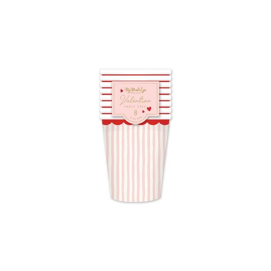 Pink Stripe Paper Cups