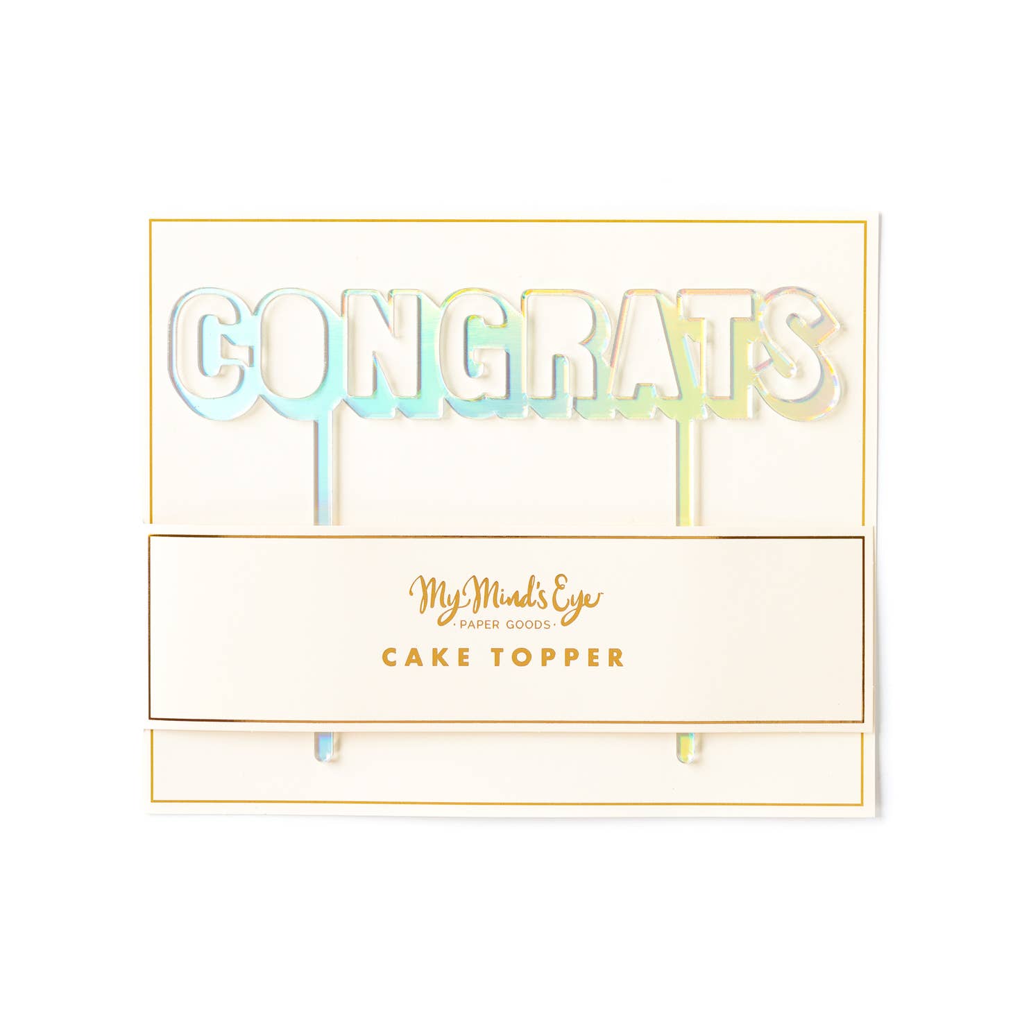 Basic Holographic Congrats Cake Topper - Favorite Little Things Co