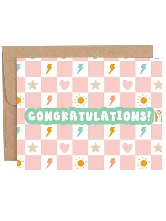 Checkerboard Icons Congratulations Greeting Card - Favorite Little Things Co