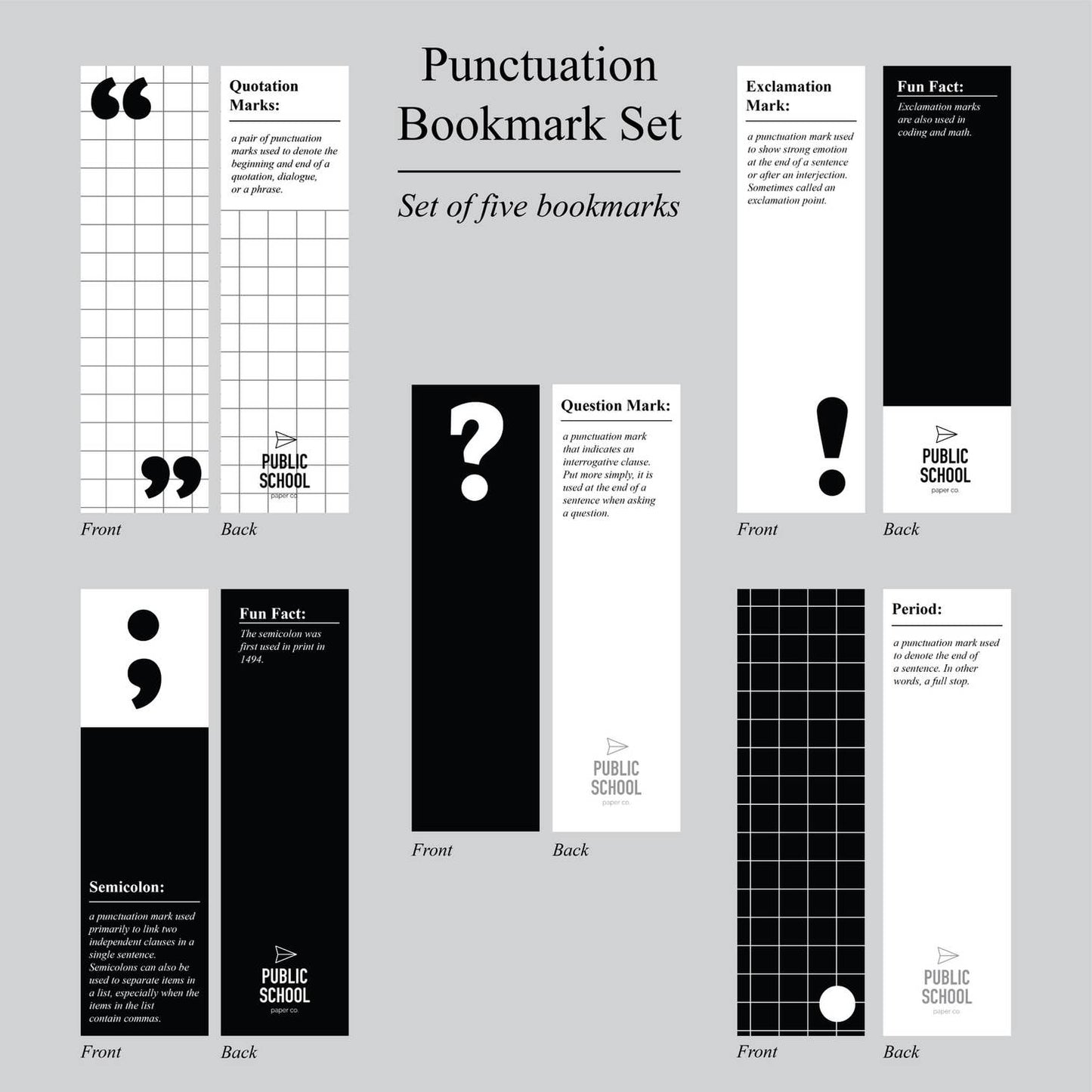 Punctuation Bookmark Set