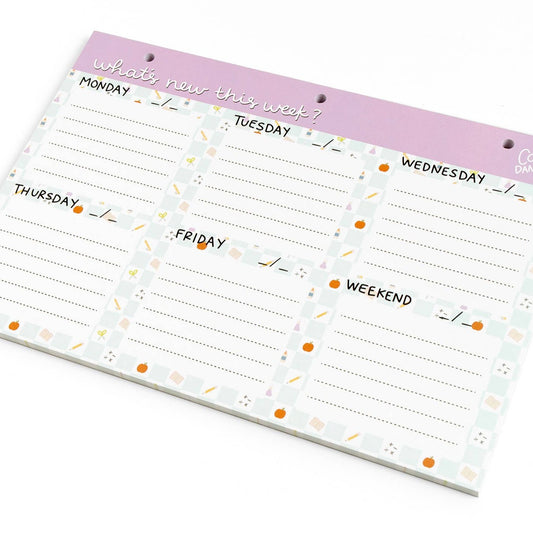 Checkered School Pattern Weekly Desk Pad - Favorite Little Things Co