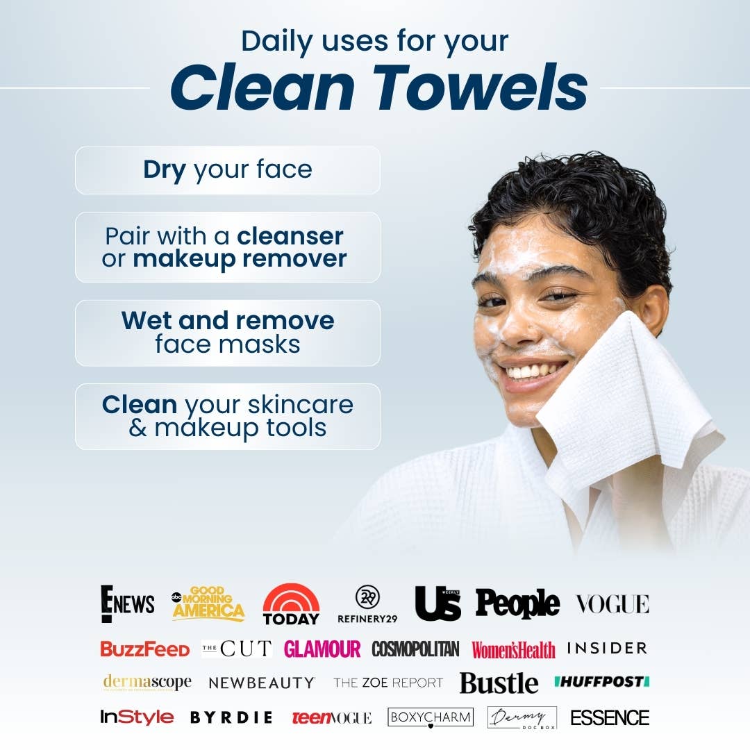 Clean Towels XL, Disposable Face Towels, 50 Count