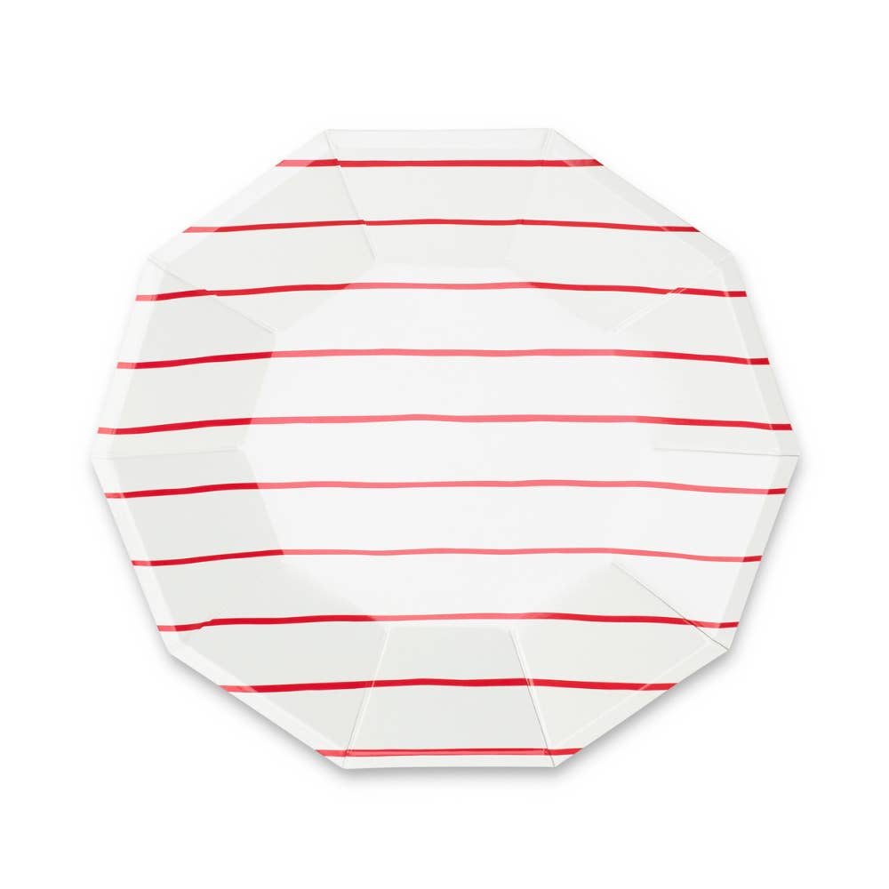 Frenchie Striped Candy Apple Plates - 2 Size Options - Favorite Little Things Co
