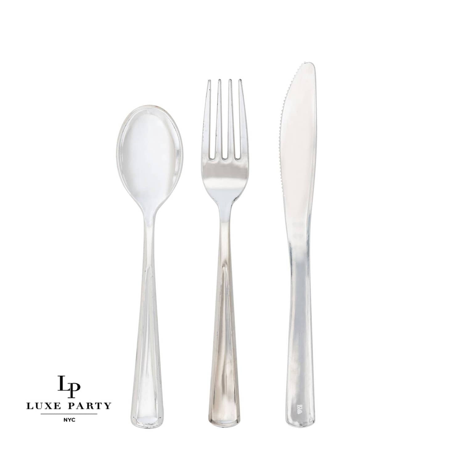 Elegant and disposable Silver Plastic Cutlery Combo Set - Favorite Little Things