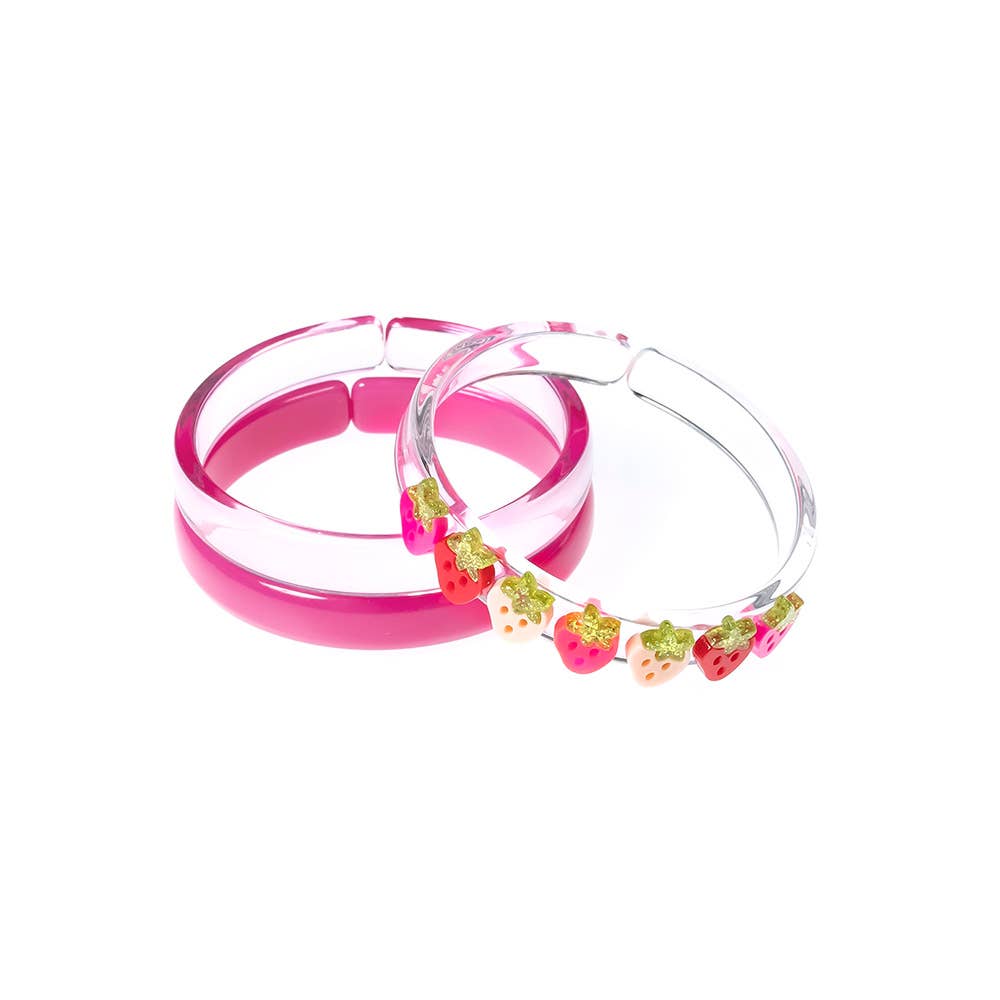 Multi Strawberry Pink+Red Bangle Set