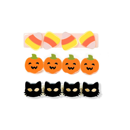 Cat Candy Corn & Pumpkin Alligator Clips - Favorite Little Things Co