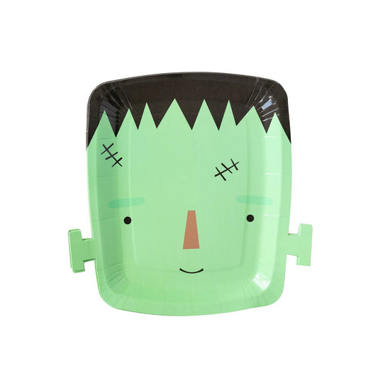 Frank & Mummy Frankenstein Shaped Paper Plates - Favorite Little Things Co