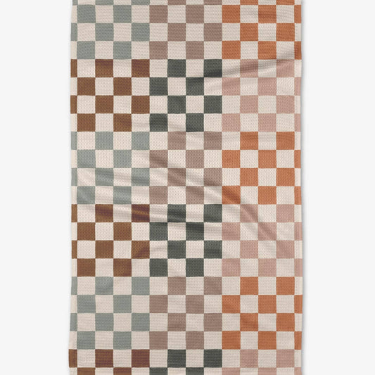 Geometry Autumn Checkers Kitchen Towel - Favorite Little Things Co