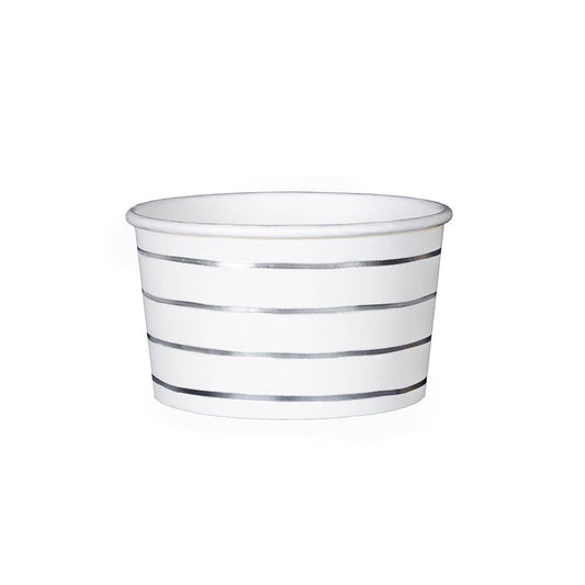 Frenchie SIlver Stripes Treat Cups - Favorite Little Things Co