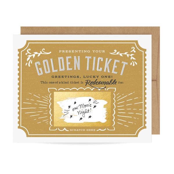 Scratch-Off Golden Ticket Birthday Card from Favorite Little Things