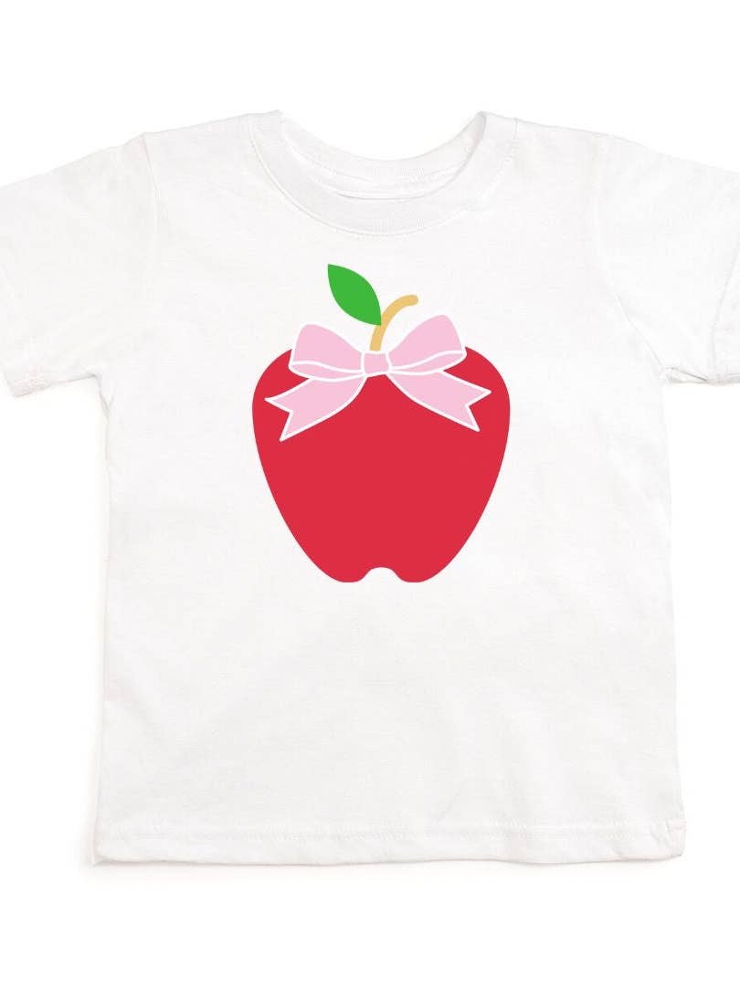 Apple Bow Short Sleeve Shirt-Favorite Little Things Co