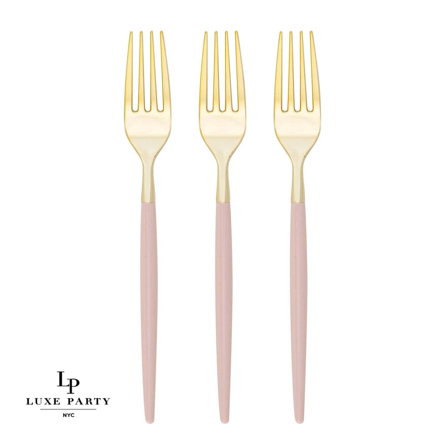 Chic Round Blush & Gold Forks - Favorite Little Things Co