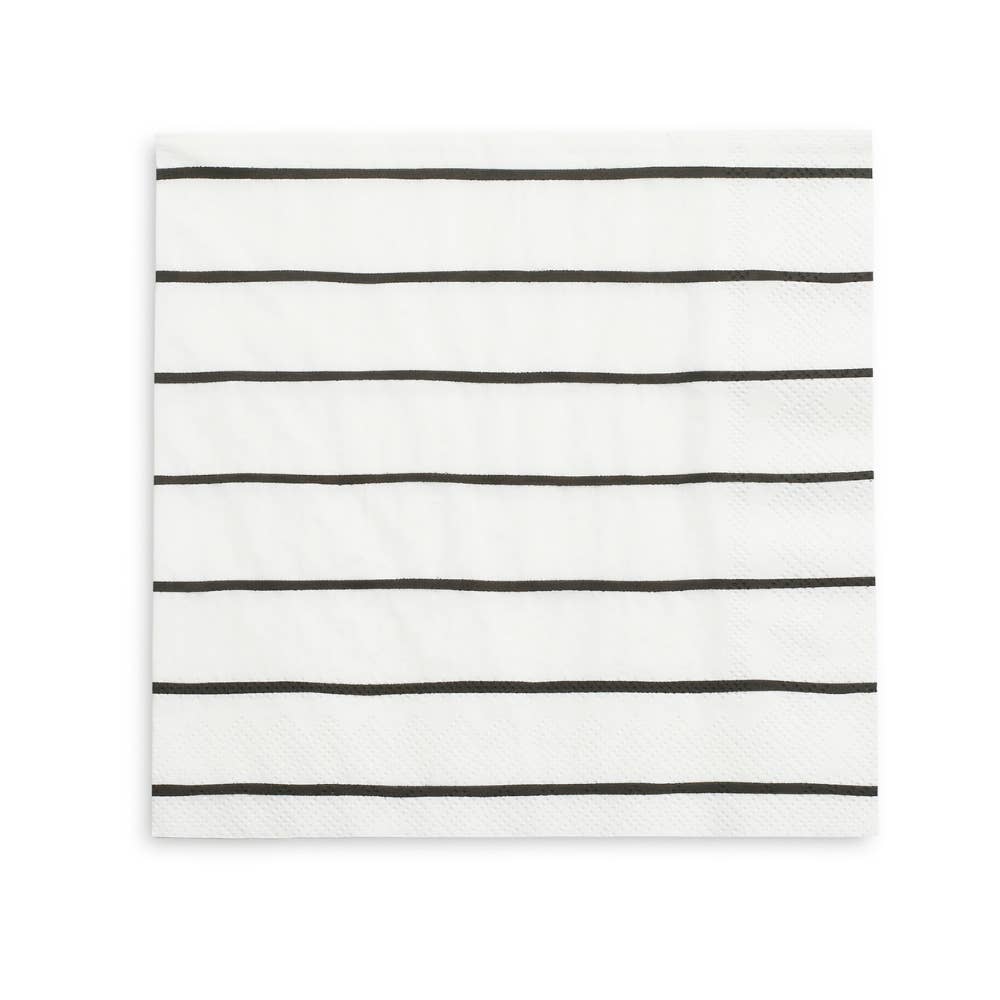 Frenchie Striped Ink Large Napkins - Favorite Little Things Co