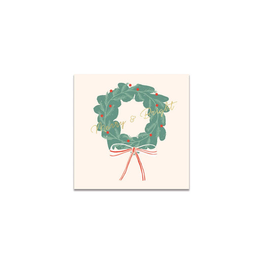 Merry Wreath Paper Cocktail Napkins