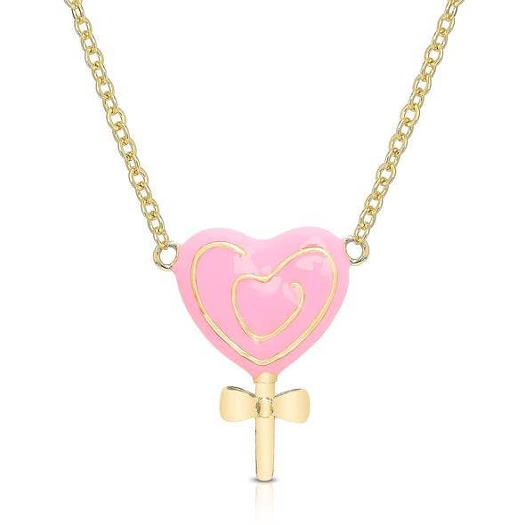 3D Heart Swirl Lollipop Necklace - Favorite Little Things Co