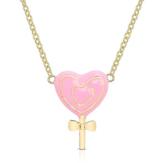 3D Heart Swirl Lollipop Necklace - Favorite Little Things Co