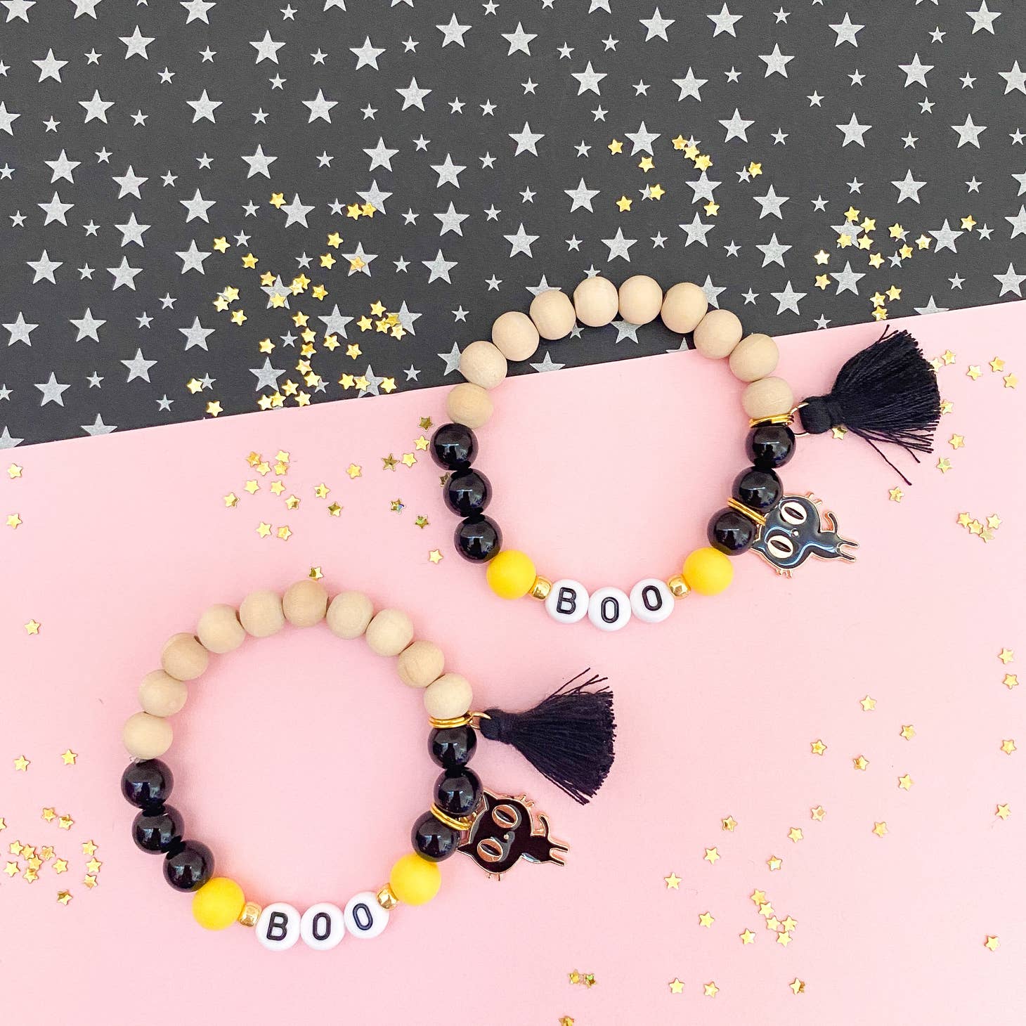 Boo Black Cat Bracelet Big Kid 6.5” - Favorite Little Things Co