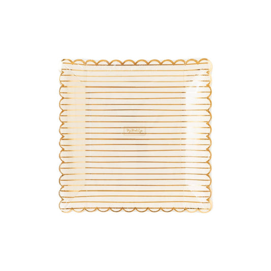 Golden Holiday Gold Stripes Plates - Favorite Little Things Co