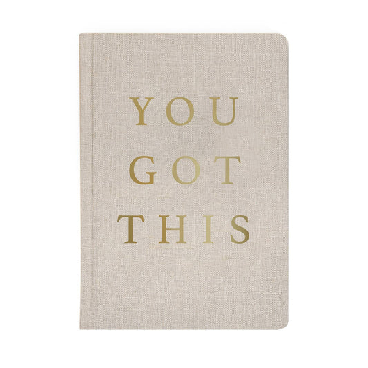 You Got This - Tan and Gold Foil Fabric Journal | Favorite Little Things