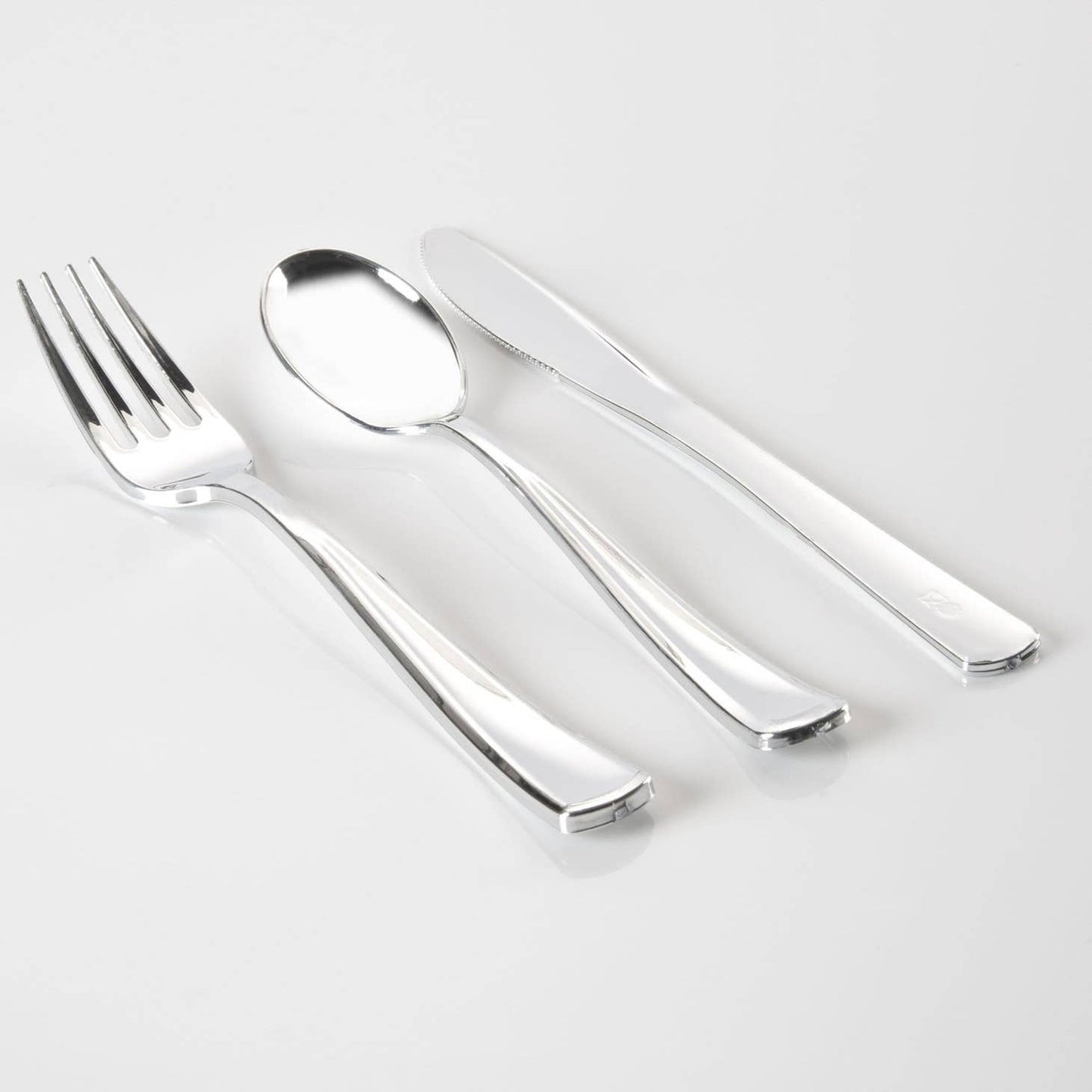 Elegant and disposable Silver Plastic Cutlery Combo Set - Favorite Little Things