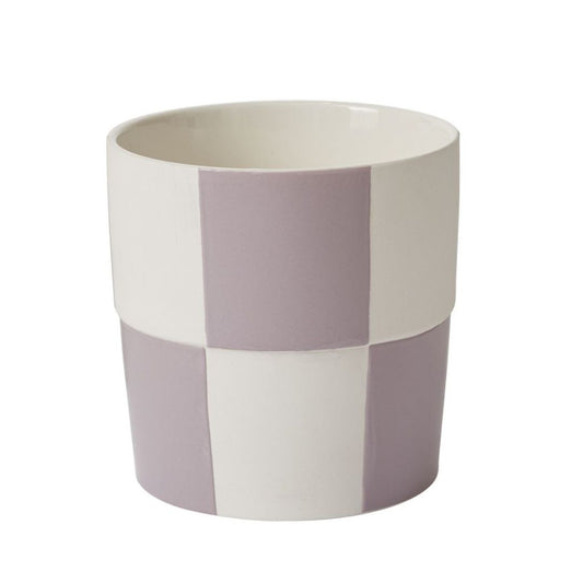 Checkerboard Pot Large Purple 6.75” x 6.75”- Favorite Little Things Co