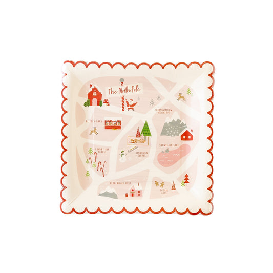 Believe North Pole Map Paper Plates - Favorite Little Things Co