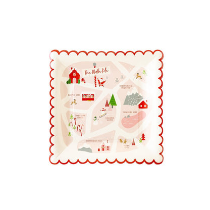 Believe North Pole Map Paper Plates - Favorite Little Things Co