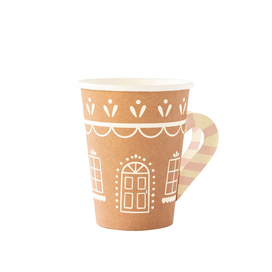 Gingerbread House Paper Party Cups With Handle - Favorite Little Things Co