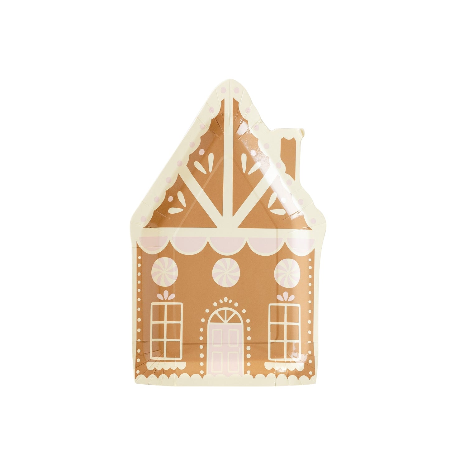 Gingerbread House Shaped Paper Plates