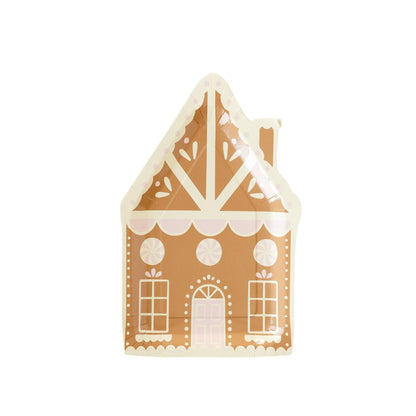 Gingerbread House Shaped Paper Plates