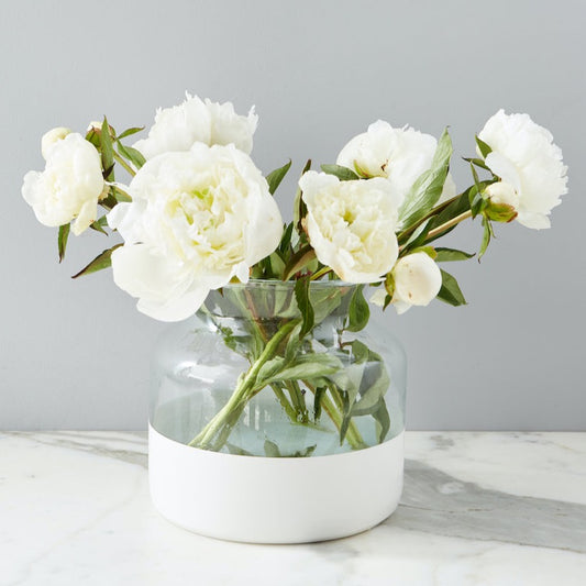Etu Home White Colorblock Flower Vase - Favorite Little Things Co